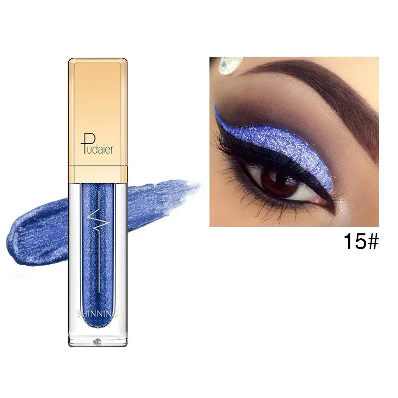 Pink Liquid Glitter Eyeshadow Metallic Pigment Eyes Makeup 18 Colors Shimmer Eye Shadow Liquid Waterproof Maquiagem Yeux Sombra