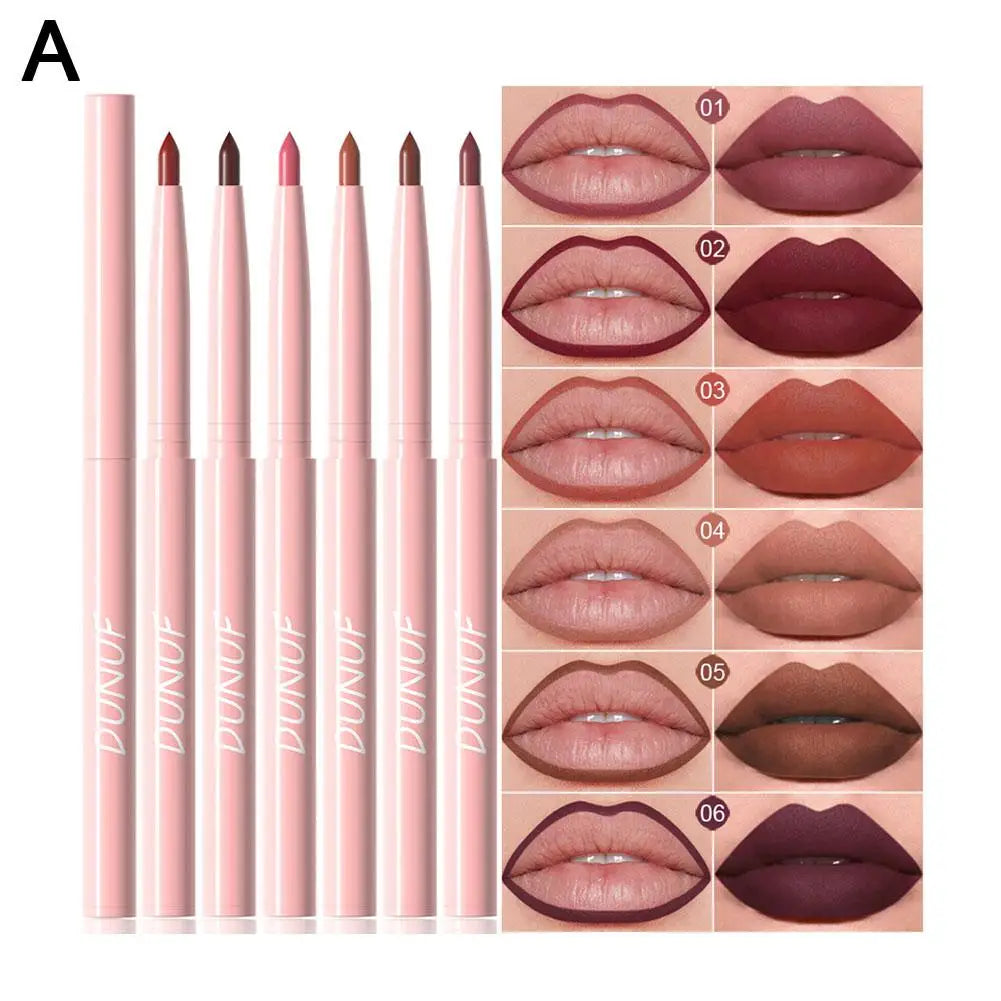 Lipstick Pen 6-color Lip Liner Matte Crayon Lipstick Long-lasting For Women's LIP Makeup  Gloss Sexy Lip Care Cosmetics