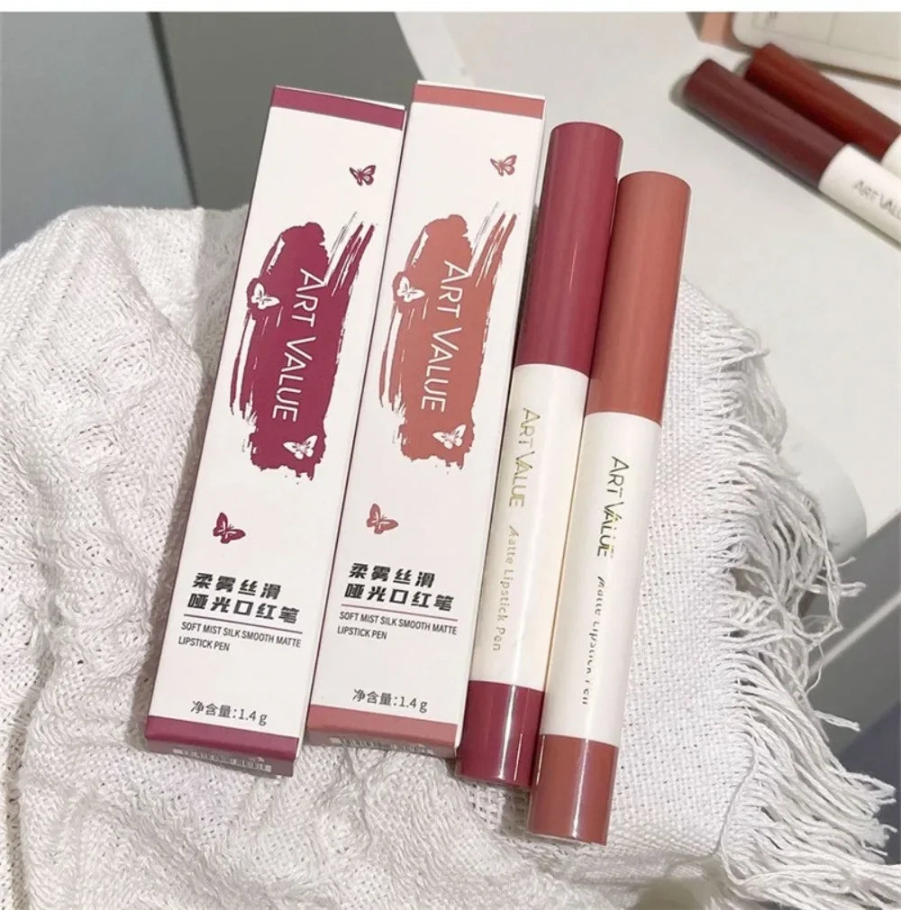 Matte Pink Lipstick Pencil Non-stick Cup Lasting Contour Lip Liner Pencil Waterproof Crayon Pigments Lipliner Pen Lips Makeup