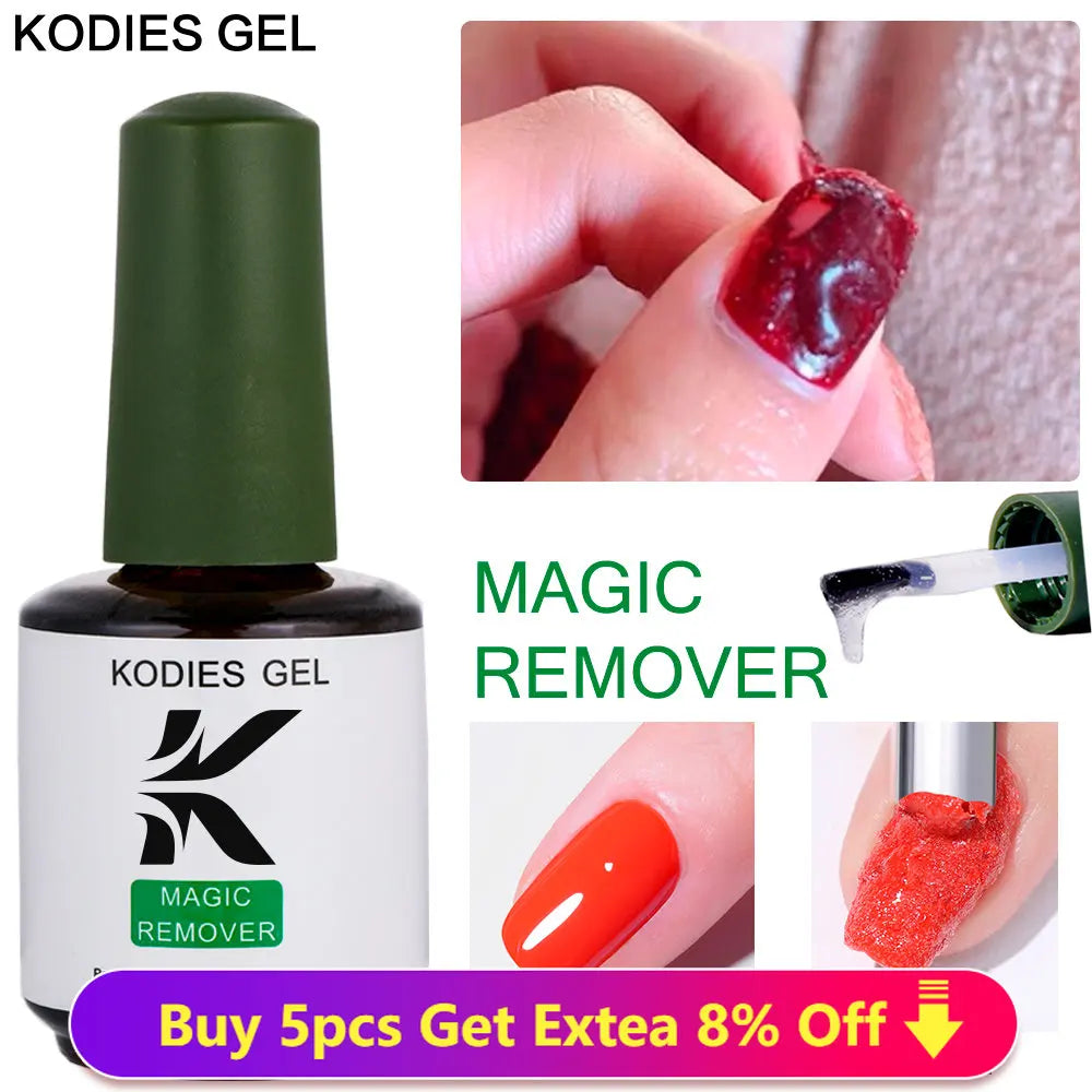 KODIES GEL Magic Remover Gel Nail Polish 15ML Strong Burst Semi Permanent Gel Remover Cleanser Liquid Manicure Nails Art Tools