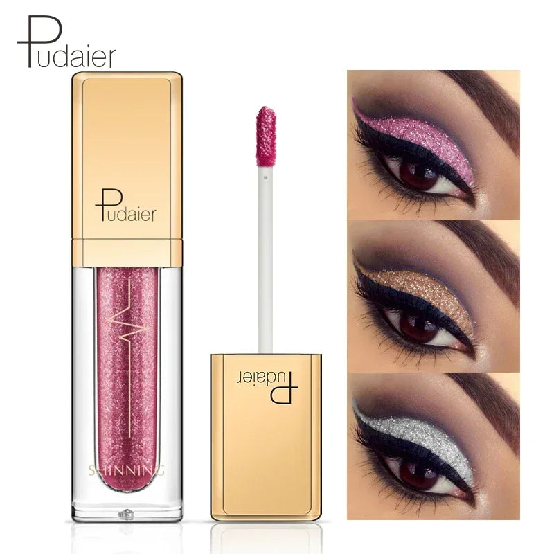 Pink Liquid Glitter Eyeshadow Metallic Pigment Eyes Makeup 18 Colors Shimmer Eye Shadow Liquid Waterproof Maquiagem Yeux Sombra