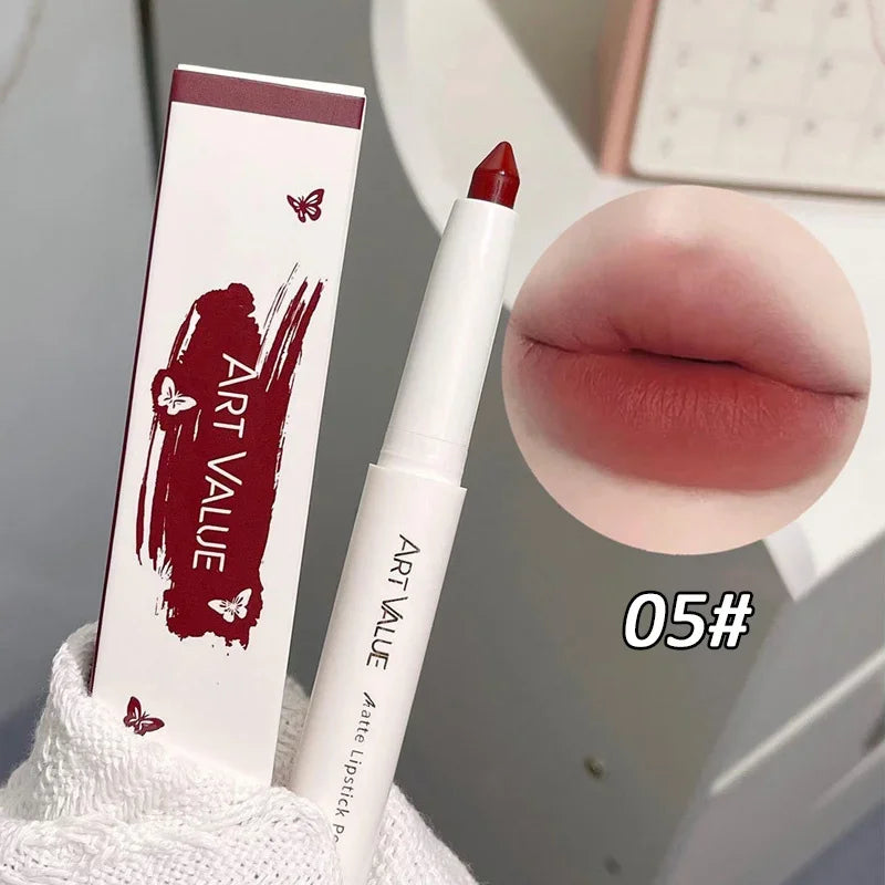 Matte Pink Lipstick Pencil Non-stick Cup Lasting Contour Lip Liner Pencil Waterproof Crayon Pigments Lipliner Pen Lips Makeup