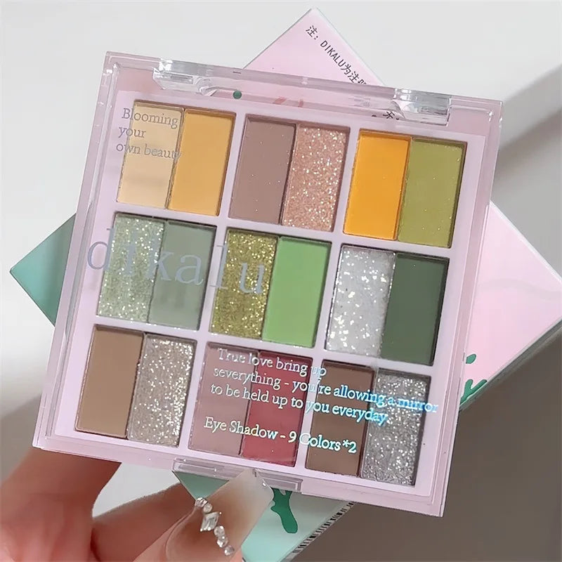 18 Colors Color Blocking Eyeshadow Palette Korean Makeup Summer Ice Cream Color Eyeshadow Pink  Purple Makeup Palette Cosmetics