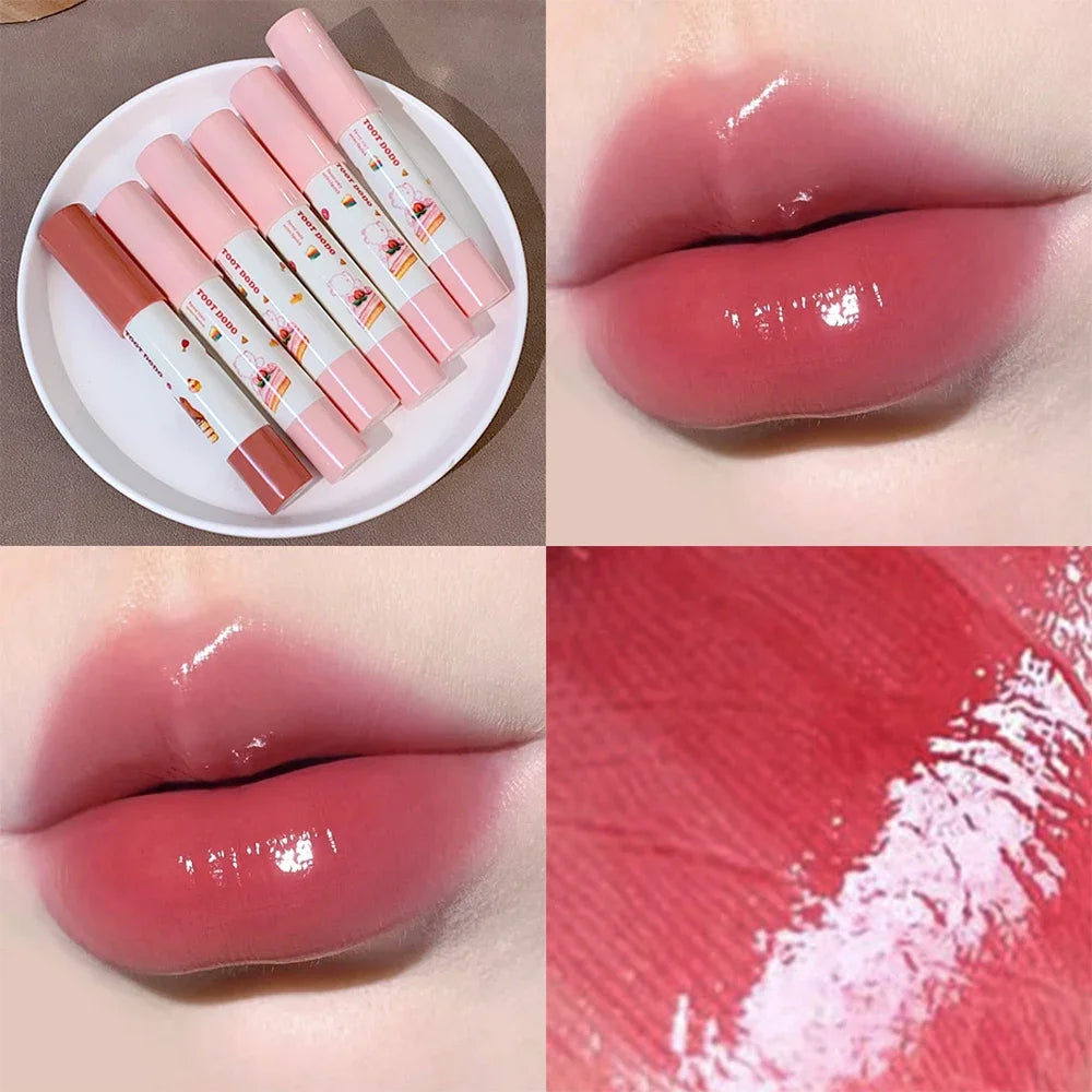 Clear Water Light Lipstick Pen Jelly Pink Lip Tint Mirror Glass Lipliner Pen Lasting Moisturising Lipstick Lips Makeup Cosmetic