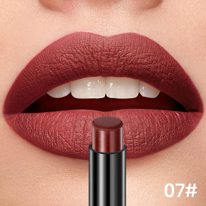 QIBEST 12 Colors Velvet Matte Lipstick Pen Cosmetics Lasting Nude Crayon Lipstick Moisturising Red Brown Lip Liner Pencil Makeup