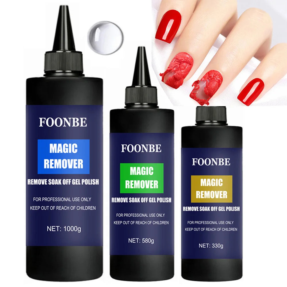 FOONBE Magic Burst Gel Polish Remover Gel Soak Off Sticky Layer Cleaner Nail Degreaser Semi-Permanent Clear Nail UV Remover Glue