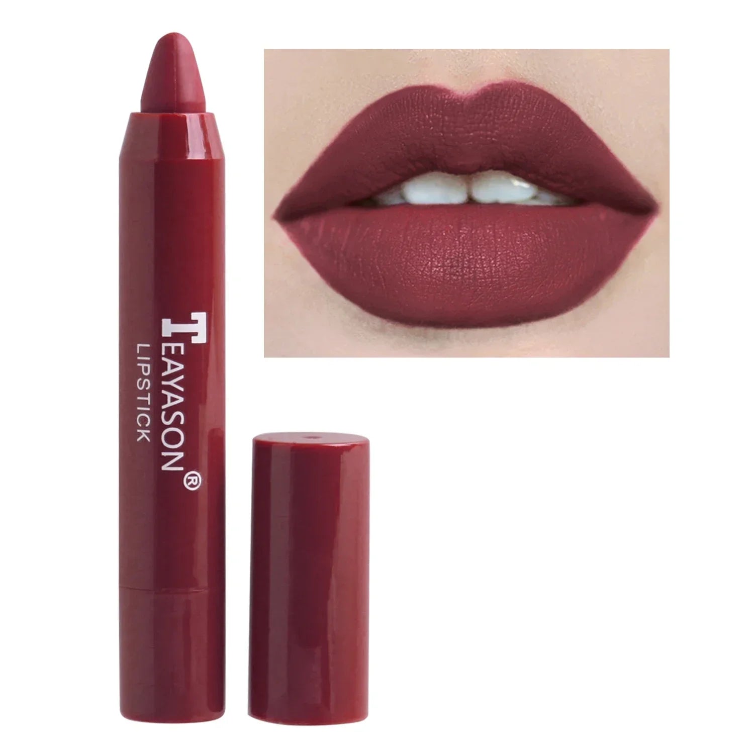 Matte Moisturizing Crayon Lipstick Makeup Pink Red Long Lasting Color Rendering Waterpoof Non-Stick Cup Lip Tint Woman Cosmetics