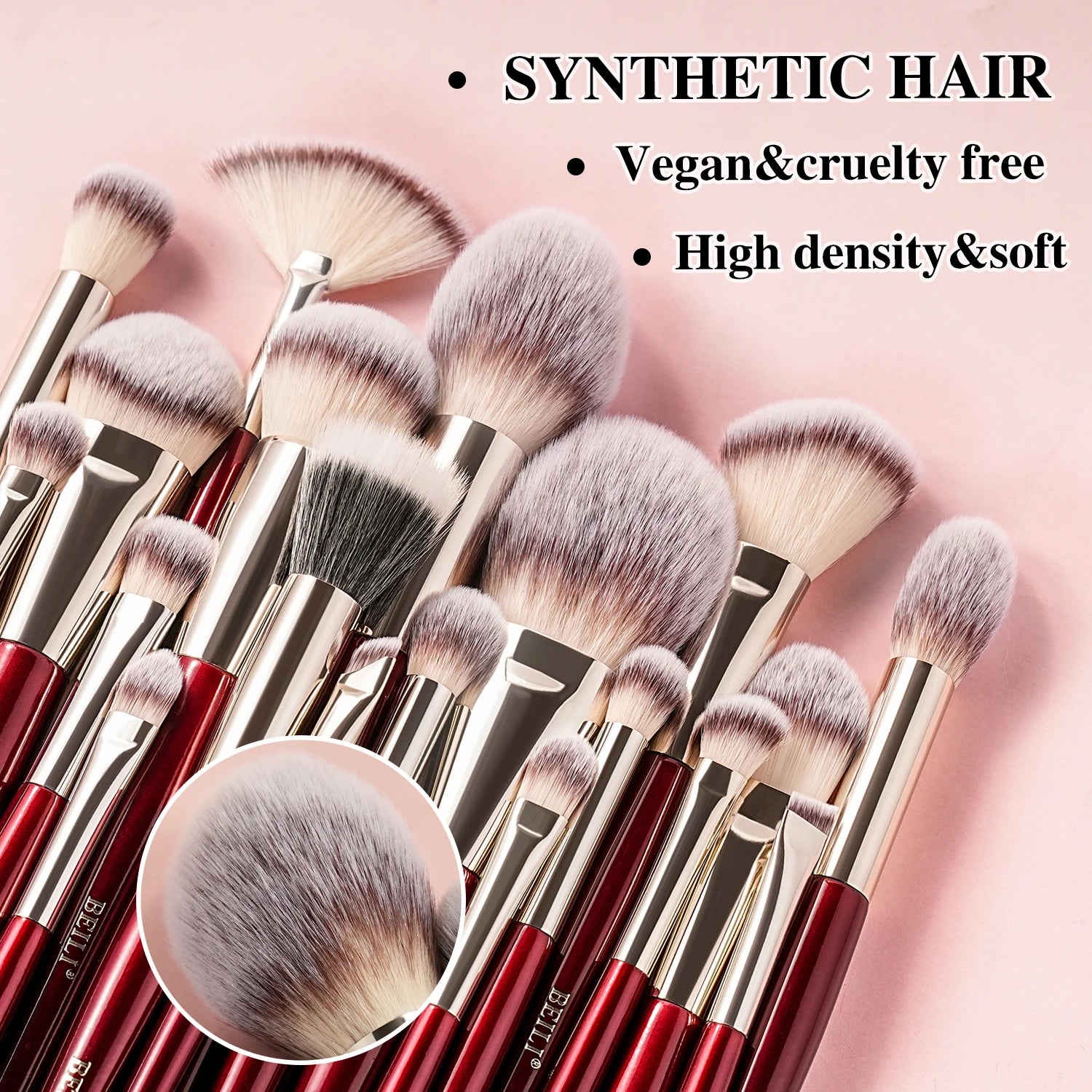 BEILI Professional Makeup Brushes 8/9/15/30Pcs for Foundation Contour Eyeshadow Blending Synthetic Hair Cosmetics Brush Set