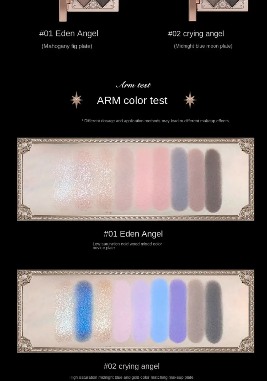 Little Angel Flower Knows Eyeshadow Palette Eye Glitter Make Up Palette Long Lasting 9 Color Eye Shadow For Girl And Women