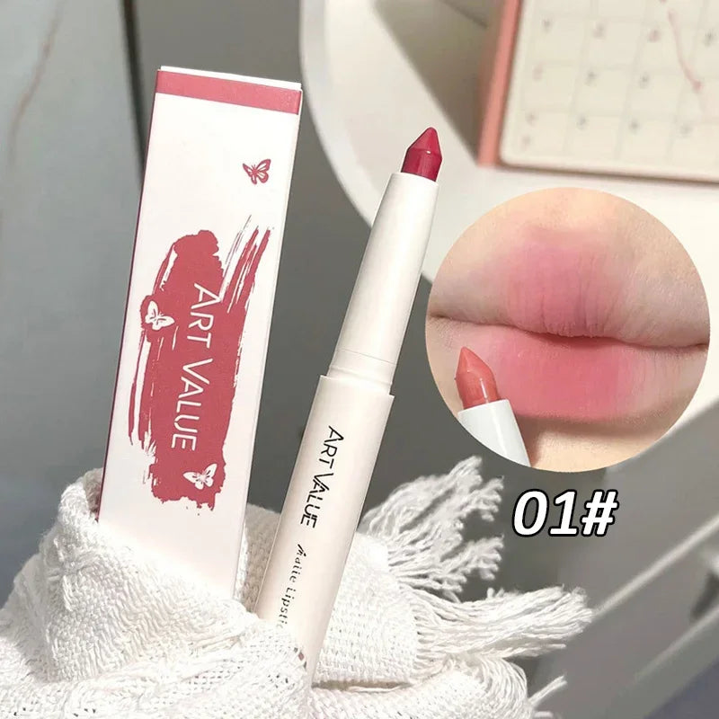 Matte Pink Lipstick Pencil Non-stick Cup Lasting Contour Lip Liner Pencil Waterproof Crayon Pigments Lipliner Pen Lips Makeup