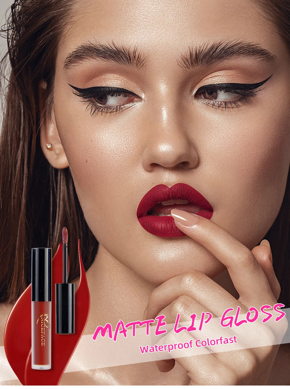 NICEFACE Lip Gloss 25 Color Waterproof Matte Lip Gloss Liquid Lipstick Waterproof Lasting Cosmetic Lip Gloss Makeup Cosmetics