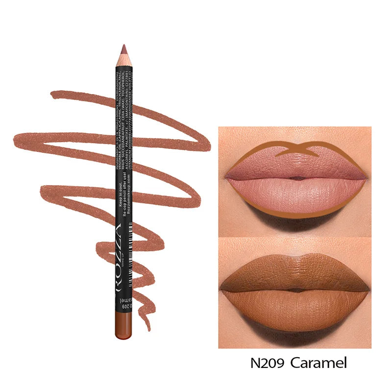 Nude Matte Lipstick Pencil multifunctional14 Color Long-lasting Waterproof Lip Pencil High Pigmented Lip Liner Lip Makeup Tool