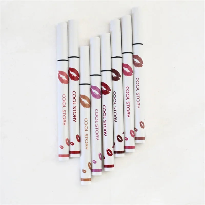 Liquid Lipliner Pencil Long Lasting Lips Cosmetic Tool Matte Soft Lip Liner Stick Quick Drying Smudge Proof Natural Lipstick Pen