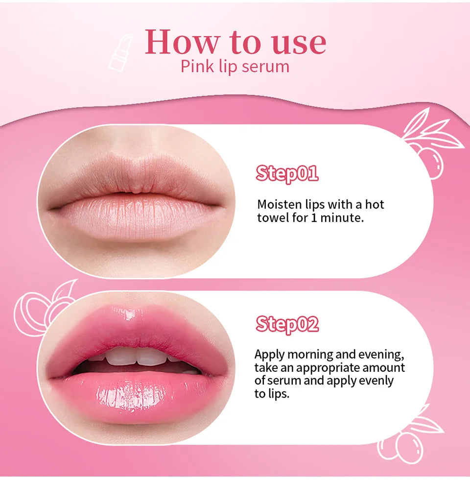 Lips Pink Serum Remove Dark Smoke Lip Plumping Oil Bleaching Melanin Repair Lip Lines Moisturizing Brighten Lip Care Cosmetics