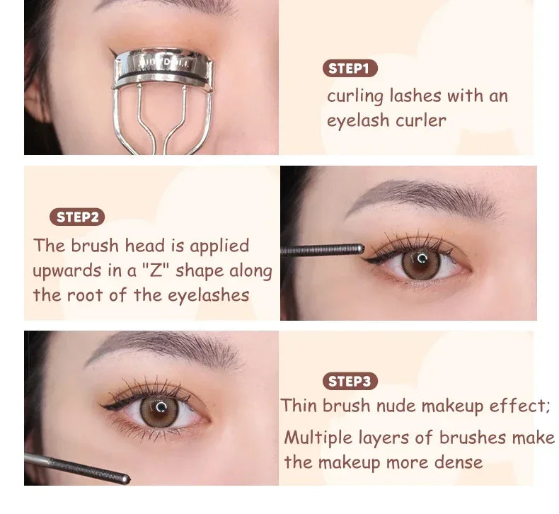 Judydoll Mascara Lash Lengthening Curling Thick Mascara Non-smudg Natural Waterproof Quick Dry Long Lasting Eye Makeup Cosmetics