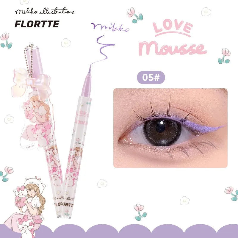 FLORTTE MIKKO Eyeliner Branded Color Liquid Eyeliner Eye Waterproof Long Lasting Eye Liner Easy to Wear Eyes Makeup Cosmetics