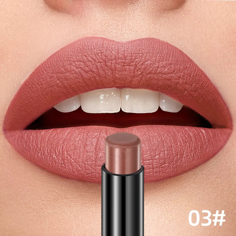 QIBEST 12 Colors Velvet Matte Lipstick Pen Cosmetics Lasting Nude Crayon Lipstick Moisturising Red Brown Lip Liner Pencil Makeup