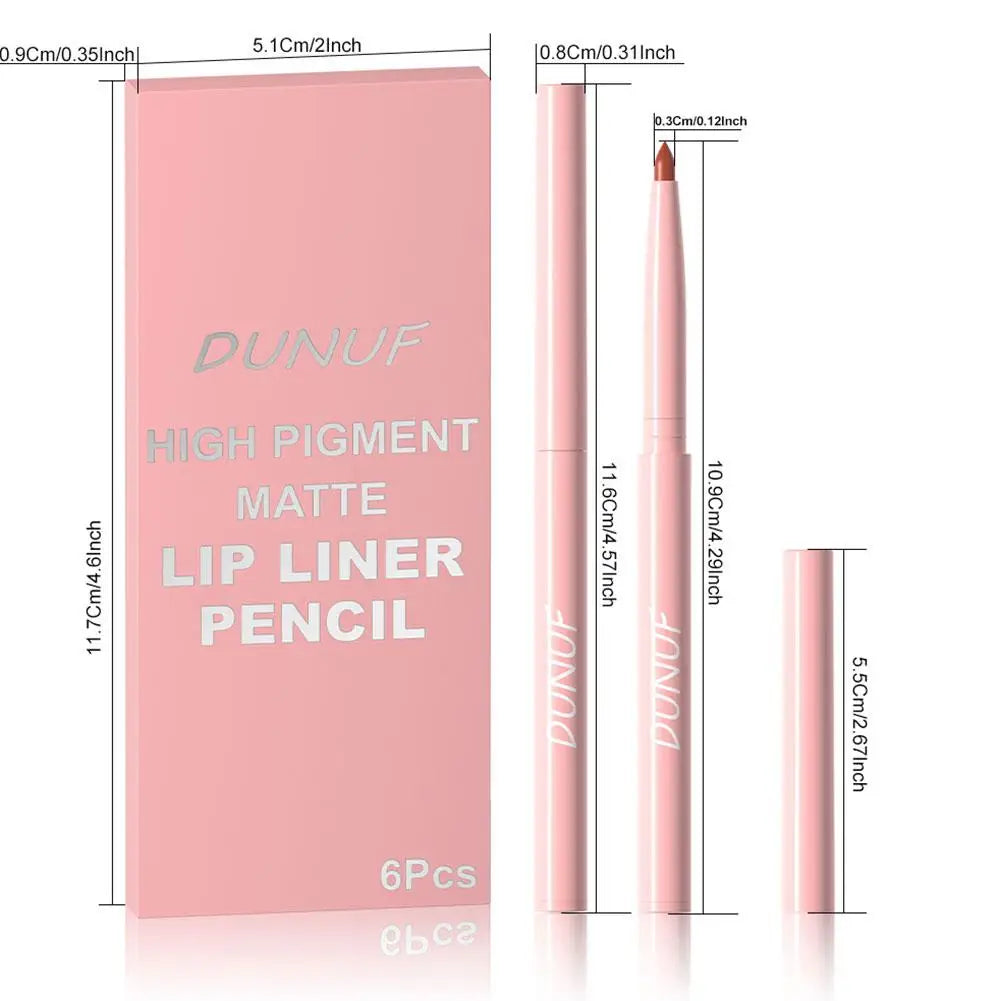 Lipstick Pen 6-color Lip Liner Matte Crayon Lipstick Long-lasting For Women's LIP Makeup  Gloss Sexy Lip Care Cosmetics