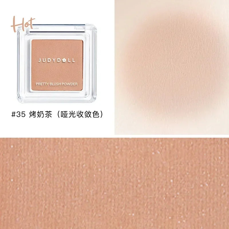 Judydoll Monochrome Blush Portable Silky Cream Multipurpose Blusher Eyeshadow Nude Natural Brighten Skin Tone Makeup Cosmetics