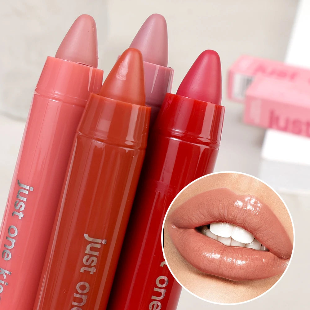 Lipstick Crayon Lip Liner Pencil Velvet Matte Moisturizing Waterproof Long Lasting Non-stick Cup Solid Lip Gloss Makeup Cosmetic