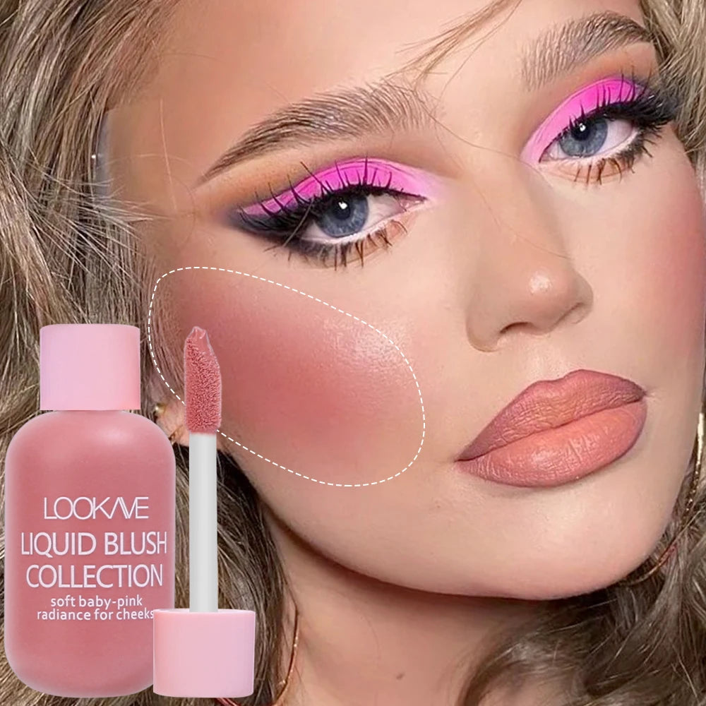 Mini Moisturizing Liquid Blush Waterproof Lasting Natural Brighten Contour Blusher Makeup Color Rendering Face Pigment Cosmetics