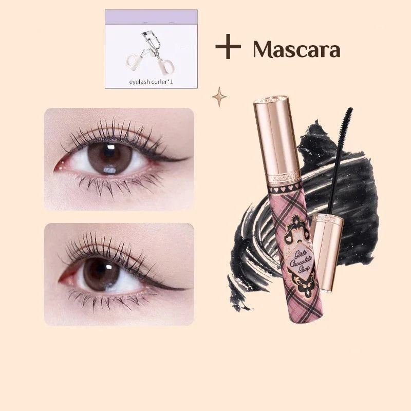 Flower Know Chocolate Shop Mascara Black Brown Makeup With Fibre Brush Lengthening Black Mascara,Perfectly Defined Lashes 3.5ml