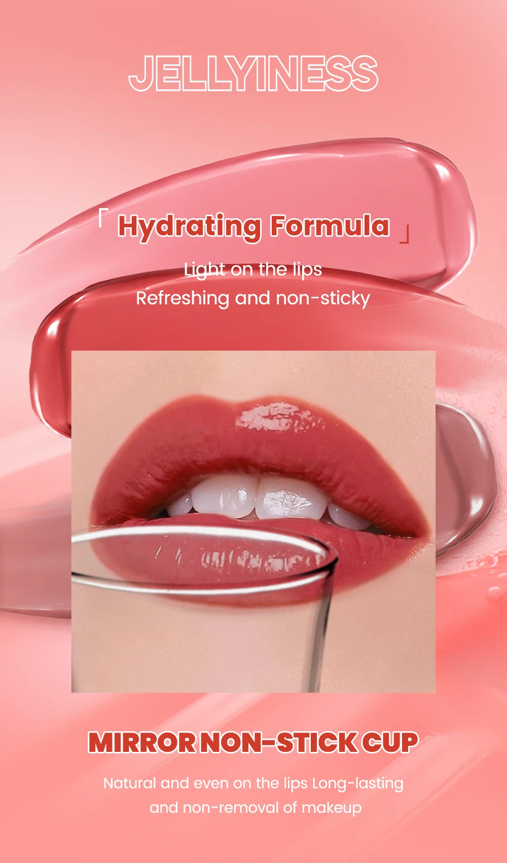 QIBEST Water Gloss Lip Glaze Moisturizing Long Lasting Sexy Red Liquid Lipstick Mirror Glossy Lip Gloss Tint Cosmetics For Women