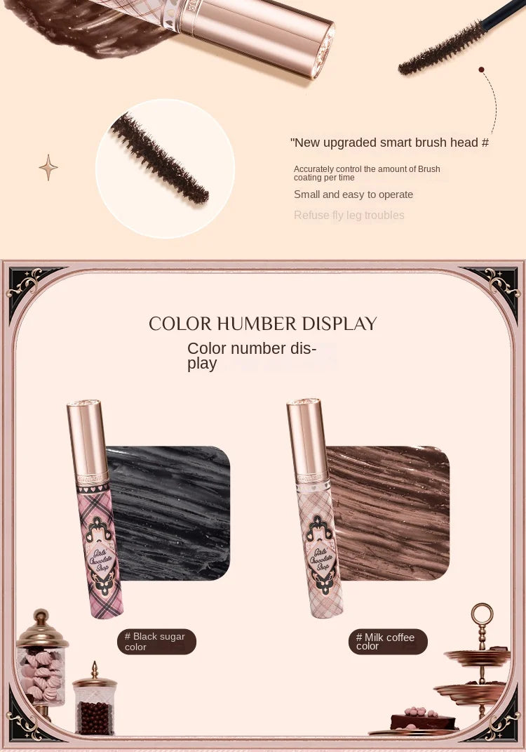 Flower Know Chocolate Shop Mascara Black Brown Makeup With Fibre Brush Lengthening Black Mascara,Perfectly Defined Lashes 3.5ml