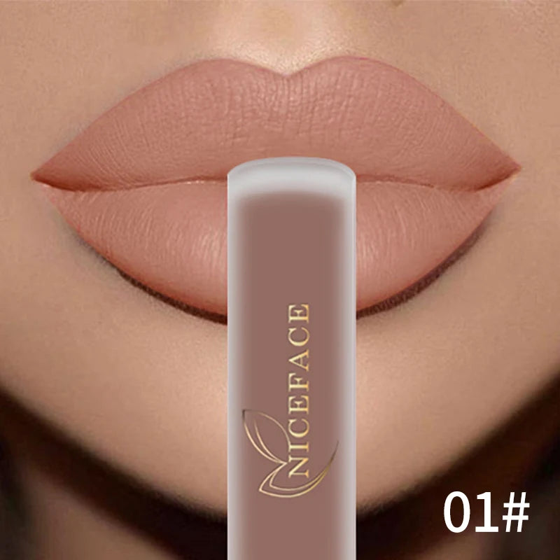 NICEFACE Lip Gloss 25 Color Waterproof Matte Lip Gloss Liquid Lipstick Waterproof Lasting Cosmetic Lip Gloss Makeup Cosmetics