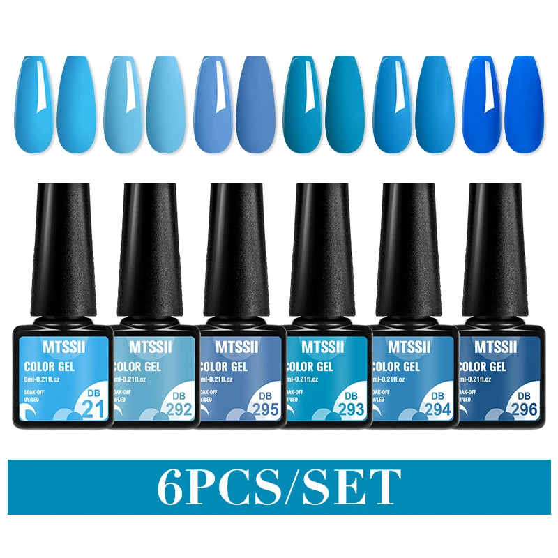 6Pcs Red Series Gel Nail Polish Set Winter Colors Semi Permanent Varnish Soak Off UV LED Gel Nail Art Manicure Base Top Coat Kit