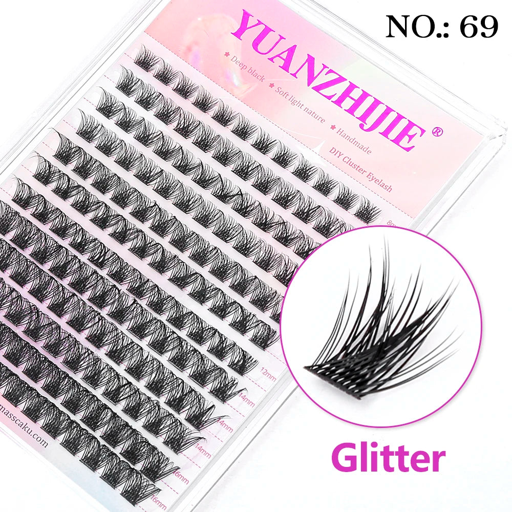 Factory Wholesale 12 Rows 0.07mm Mix 8-16mm Individual DIY Clusters Fake Eyelashes Extensions C D Curl Newbie Daily Lash Makeup