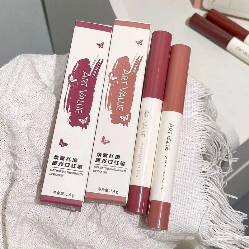 Matte Pink Lipstick Pencil Non-stick Cup Lasting Contour Lip Liner Pencil Waterproof Crayon Pigments Lipliner Pen Lips Makeup