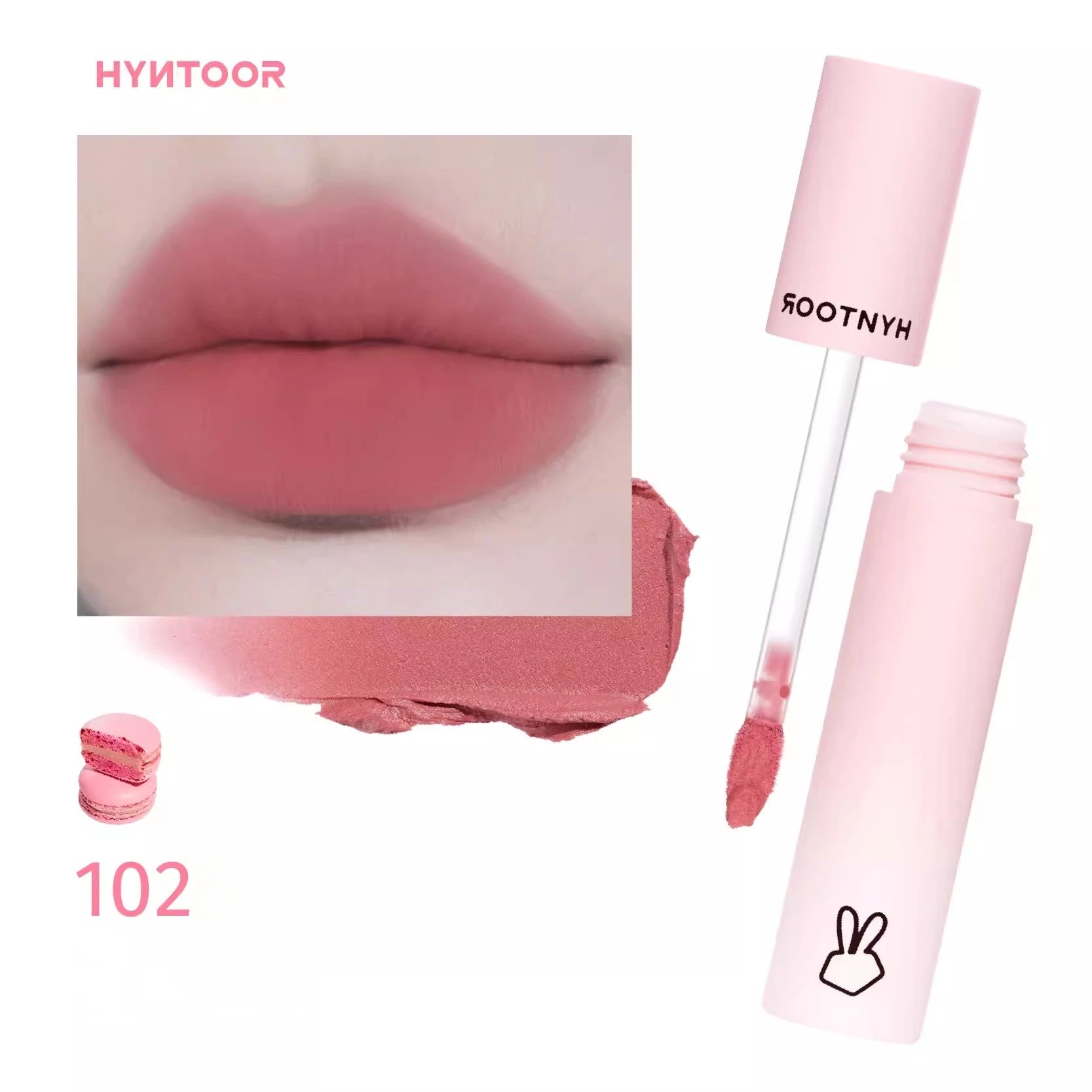 HYNTOOR Macaron Series Lip Mud 22 Colors Matte Cloud Air Velvet Lip Glaze Long-lasting Waterproof Lip Gloss Liquid Lipstick