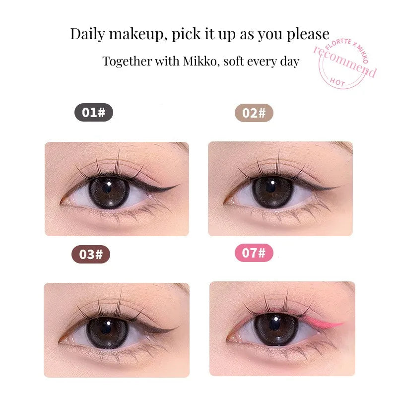 FLORTTE MIKKO Eyeliner Branded Color Liquid Eyeliner Eye Waterproof Long Lasting Eye Liner Easy to Wear Eyes Makeup Cosmetics