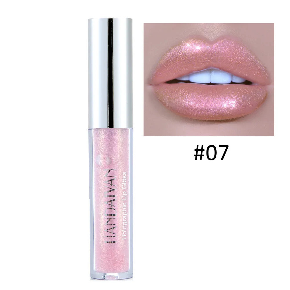 Handaiyan Lip Gloss Longlasting Glitter Lip Glaze Lipstick Liquid Waterproof Moisturize Luminous Shimmer Shiny Lipgloss Makeup