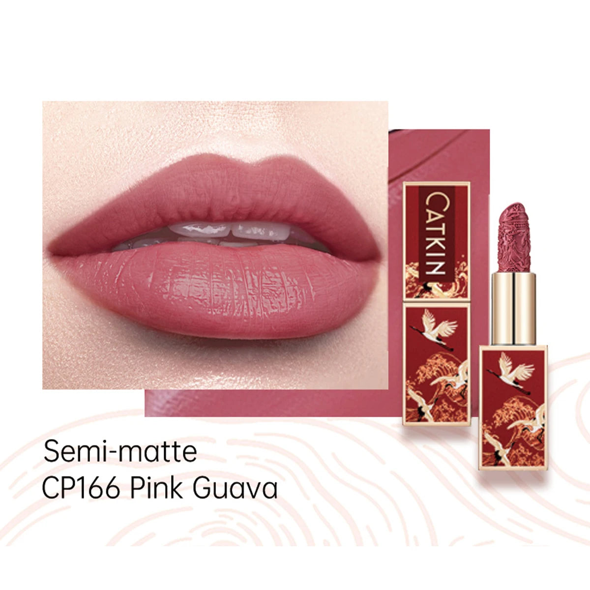 CATKIN Makeup Velvet Matte Lipstick, Hydrating Satin Long Lasting lipstick with Smooth and Creamy Texture, 3.6g