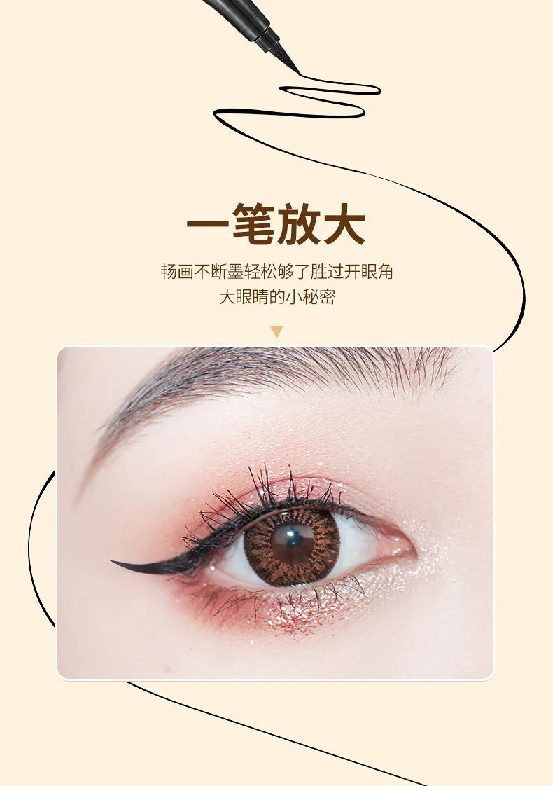 Soft Fine Eyeliner Pencil with Mirror Quick Dry Long Lasting Black Waterproof Korean Makeup Eyeliner