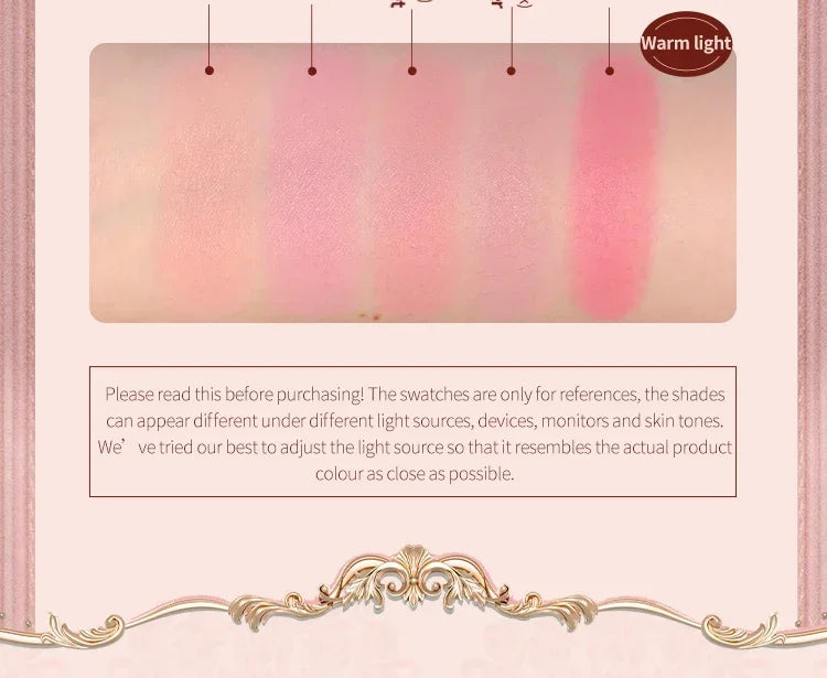 Flower Knows Embossed Blush Strawberry Rococo Series Natural Waterproof Anti-sweat Brightening Skin Tone Contouring Cheek Tint