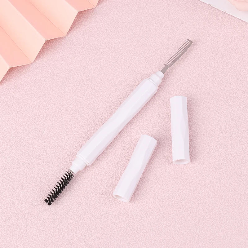 Double Headed Eyebrow And Eyelash Comb Spiral Brush Fine Toothed Small Steel Comb Professional Beauty Makeup Tools For Eye