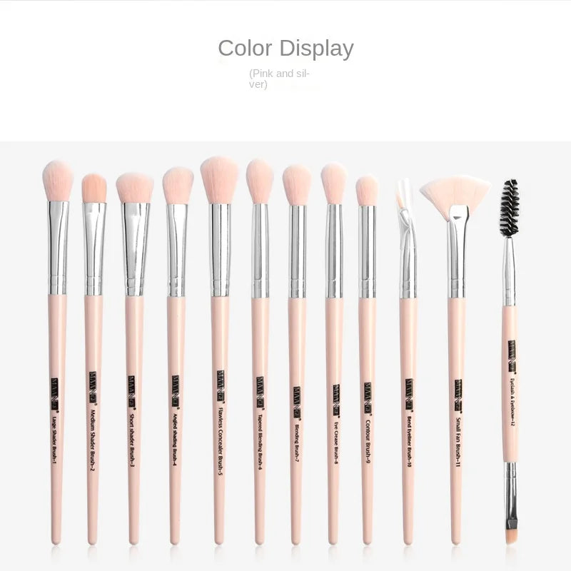 Makeup brushes set professional 12 pcs/lot Makeup Brushes Set Eye Shadow Blending Eyeliner Eyelash Eyebrow Brush For Makeup Tool