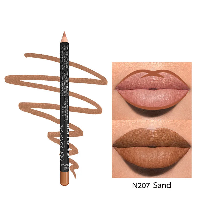 Nude Matte Lipstick Pencil multifunctional14 Color Long-lasting Waterproof Lip Pencil High Pigmented Lip Liner Lip Makeup Tool