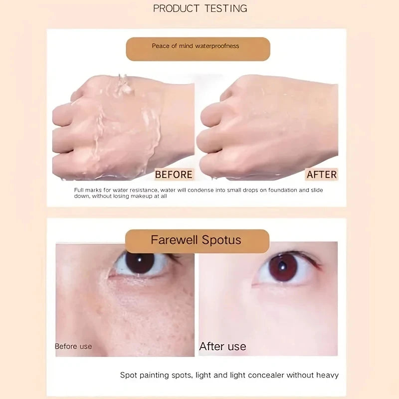 Full Coverage Concealer Waterproof Long Lasting Moisturizing Brightening  Cc Cream For Tattoos, Scars Makeup Cosmetics All Skin