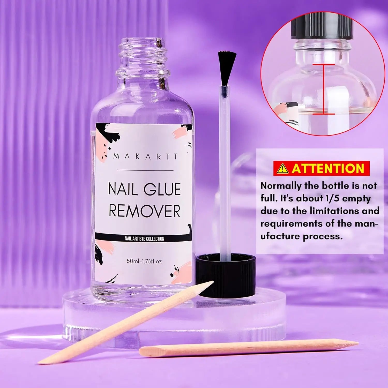 Makartt Nail Glue with Glue Remover Kit,  Super Strong Nail Glue for Acrylic Nails Press On Nails,30ML/ 50ML Glue off Debonder