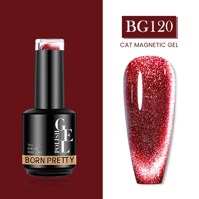 BORN PRETTY Cat Magnetic Gel Nail Polish 15ml Reflective Glitter Soak Off UV LED Gel Semi Permanent Nail Art Varnish Manicure