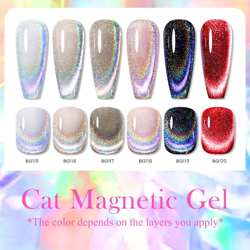 BORN PRETTY Cat Magnetic Gel Nail Polish 15ml Reflective Glitter Soak Off UV LED Gel Semi Permanent Nail Art Varnish Manicure