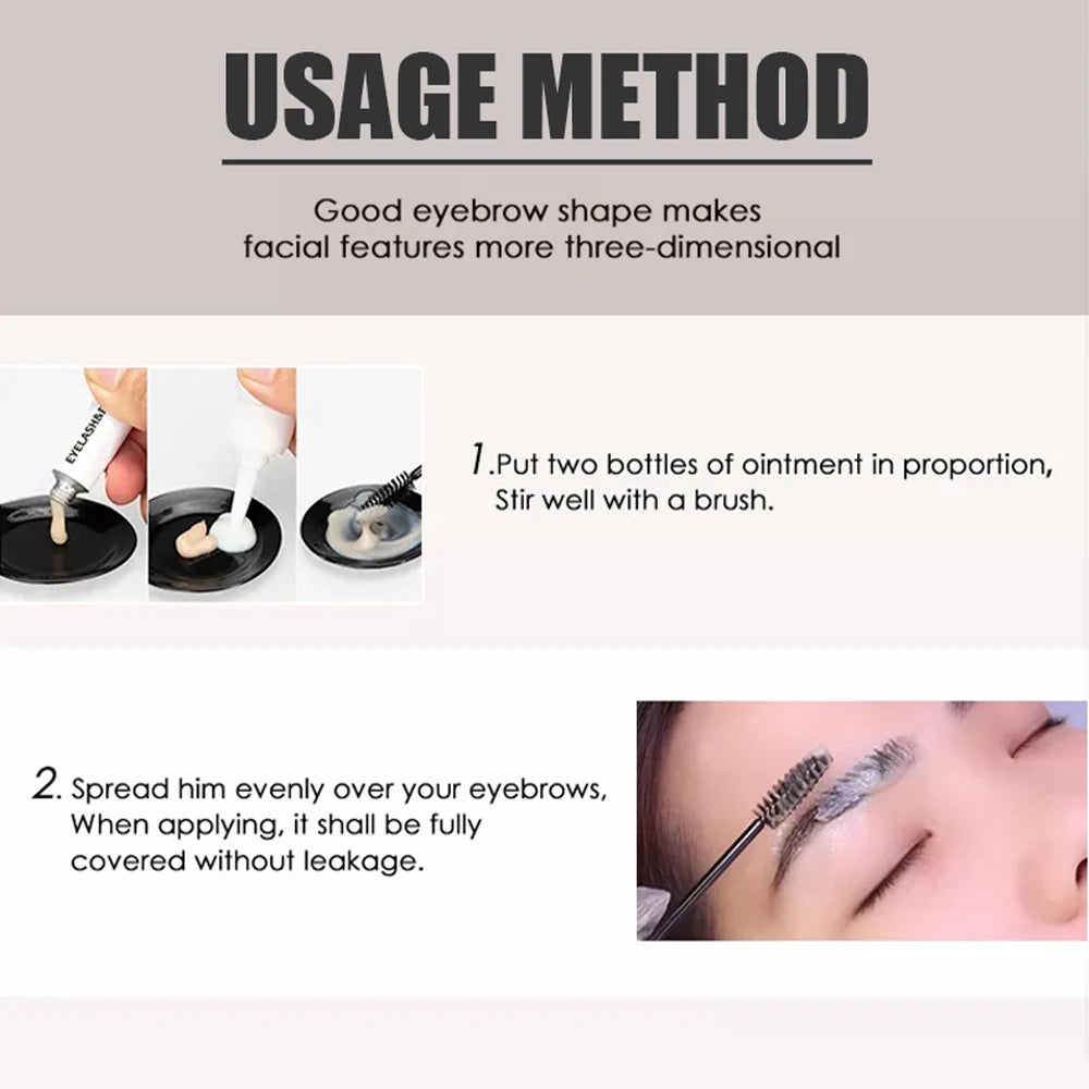 ICONSIGN Eyelashes and Eyebrow Tint Dye Professional Eyebrow Dye Waterproof Long-lasting Eyebrow Brow Kit Semi Permanent Eyebrow