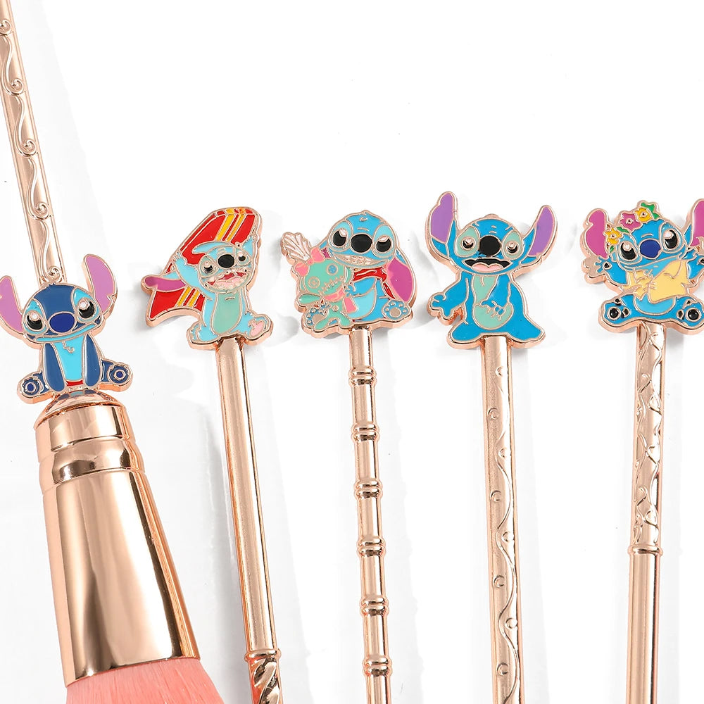 5 Pcs/set Disney Anime Lilo & Stitch Makeup Brushes Set Gift Cartoon Powder Eye Shadow Eyebrow Lip Makeup Brush Cosplay Tool