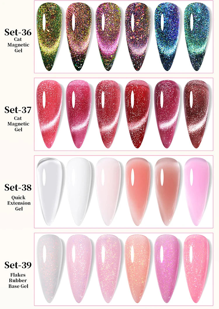 UR SUGAR 6Pcs Color Gel Nail Polish Kit 7ml Glass Bottle Soak Off UV LED Nails Varnish Gel Whole Set Semi Permanent Nail Art Gel