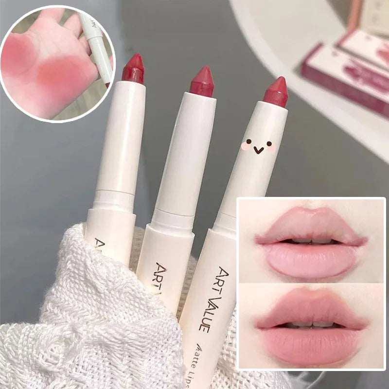 Matte Pink Lipstick Pencil Non-stick Cup Lasting Contour Lip Liner Pencil Waterproof Crayon Pigments Lipliner Pen Lips Makeup