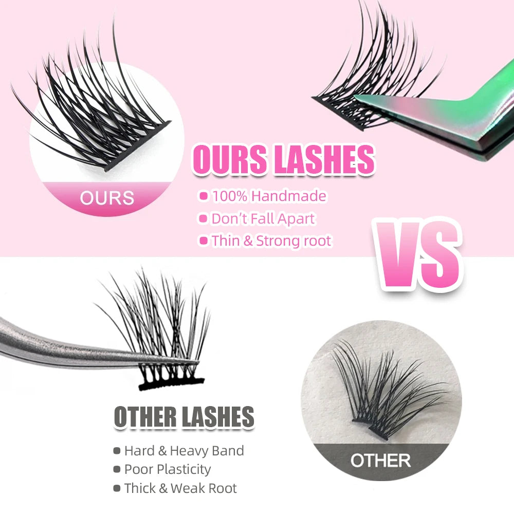 Factory Wholesale 12 Rows 0.07mm Mix 8-16mm Individual DIY Clusters Fake Eyelashes Extensions C D Curl Newbie Daily Lash Makeup